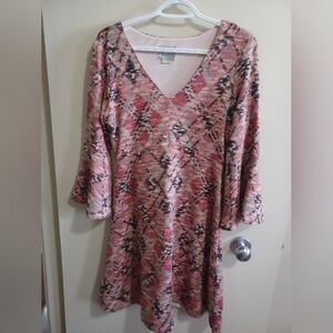 Anthropologie Maeve Erina Bell Sleeve Knit Swing Dress Sz S Boho Soft Girl